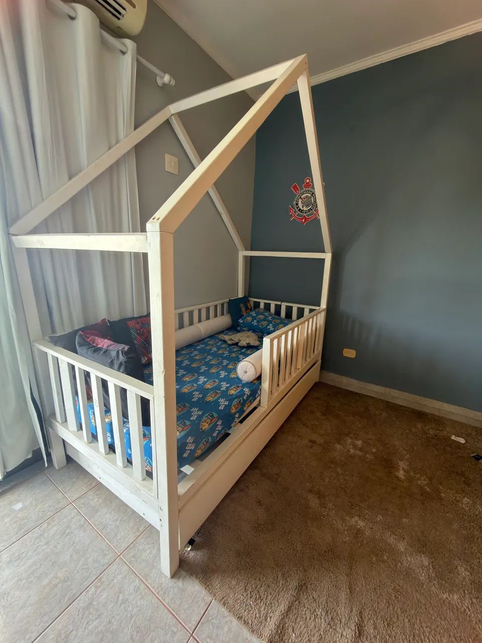 Cama Infantil Montessoriano Com Grade e cama auxiliar  - Foto 3