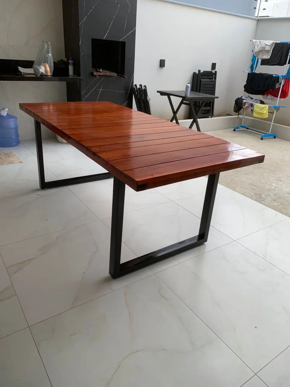 Mesa ripada com base em metalon  - Foto 4