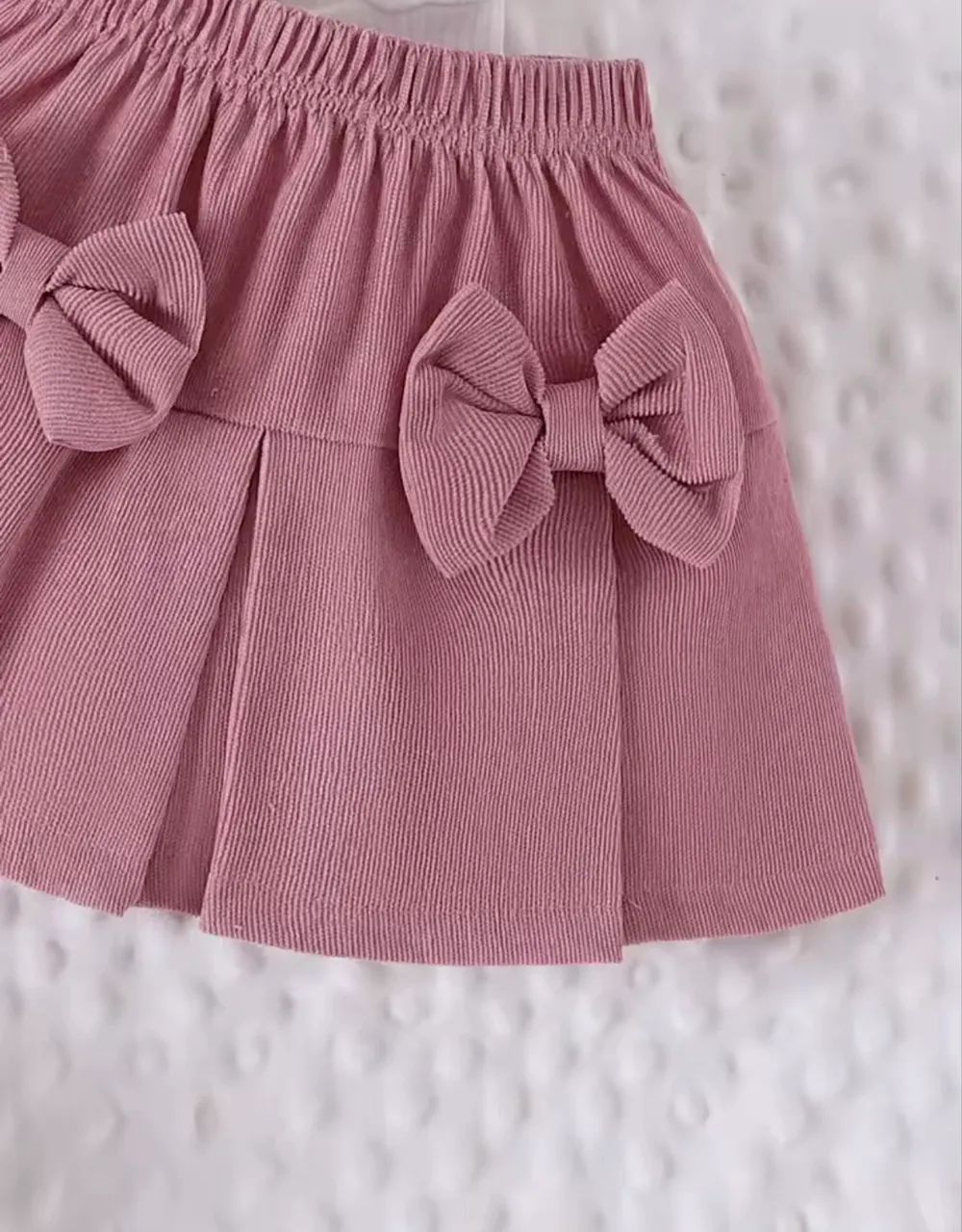 Conjunto Infantil Luxo Coração Relevo e Saia com Lacinhos Tam 2a3 anos - Foto 2