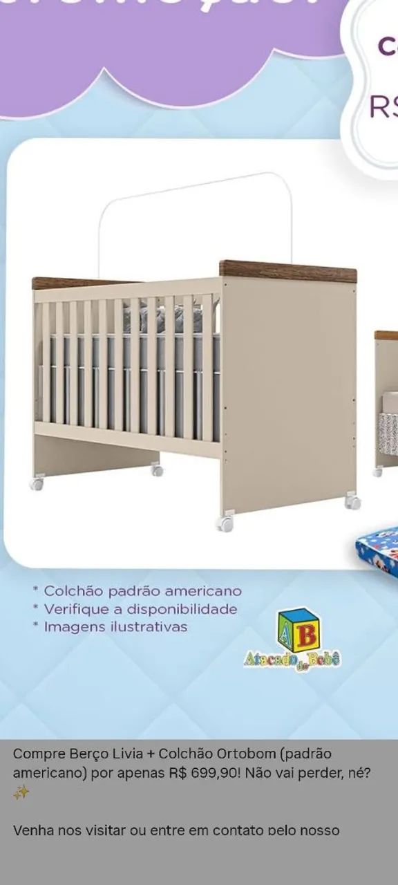Berço americano e mina cama 