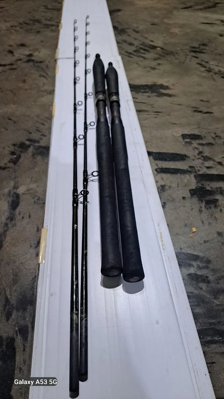2 varas de carretilhas shimanos TREVALA 1.97 e 2.00 m 30-50 e 50-100 lbs e  - Foto 3
