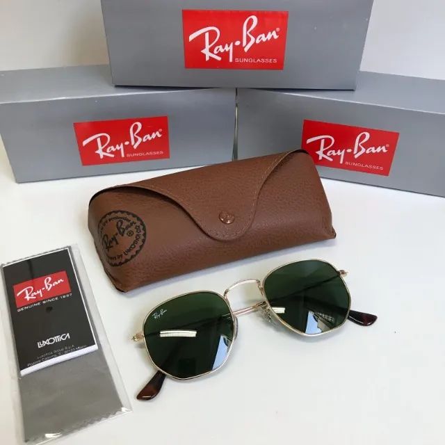 óculos de sol ray ban hexagonal classic g-15 lentes de cristal - Foto 4