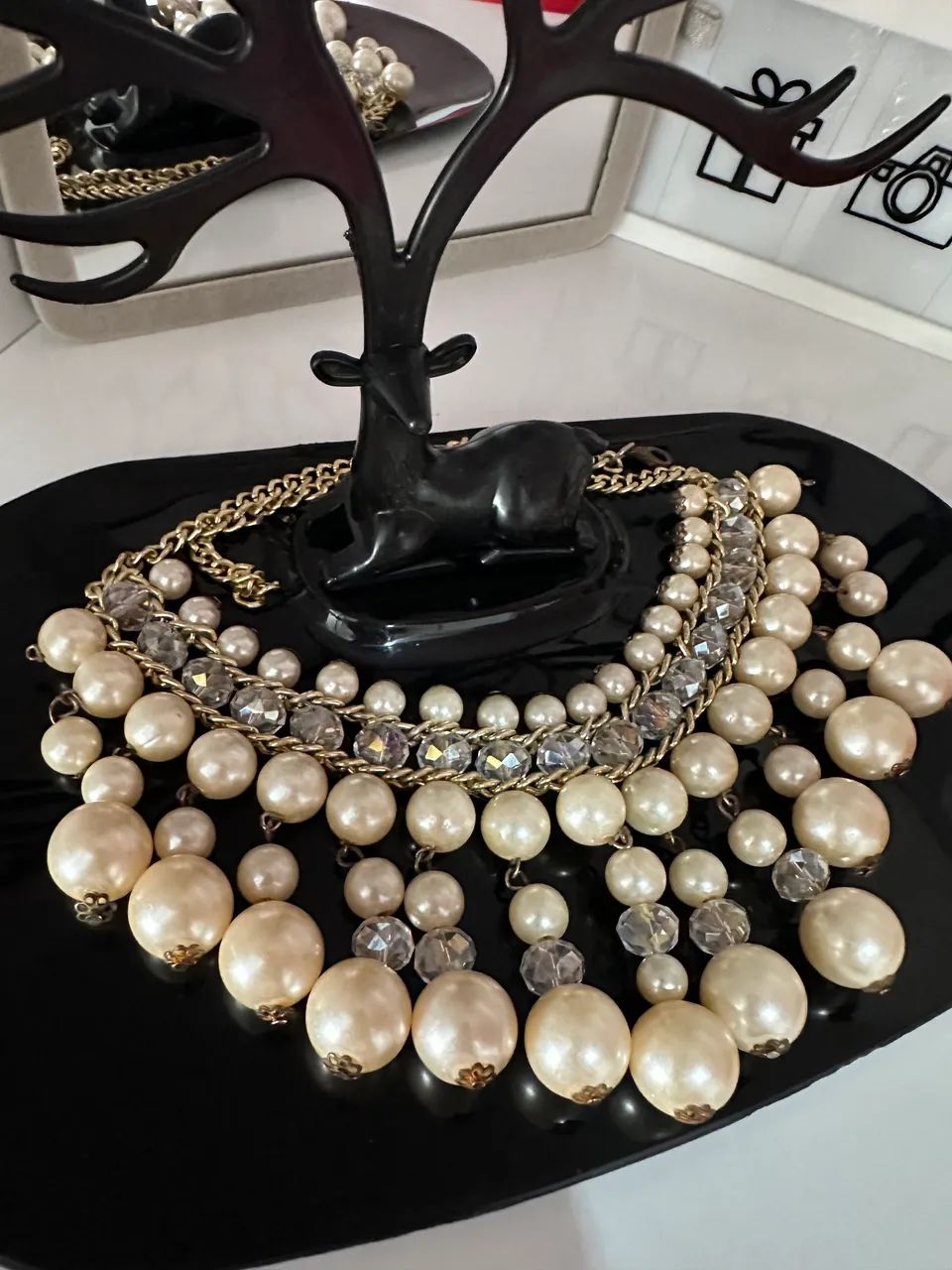 Colar de pérolas elegante festa  - Foto 3