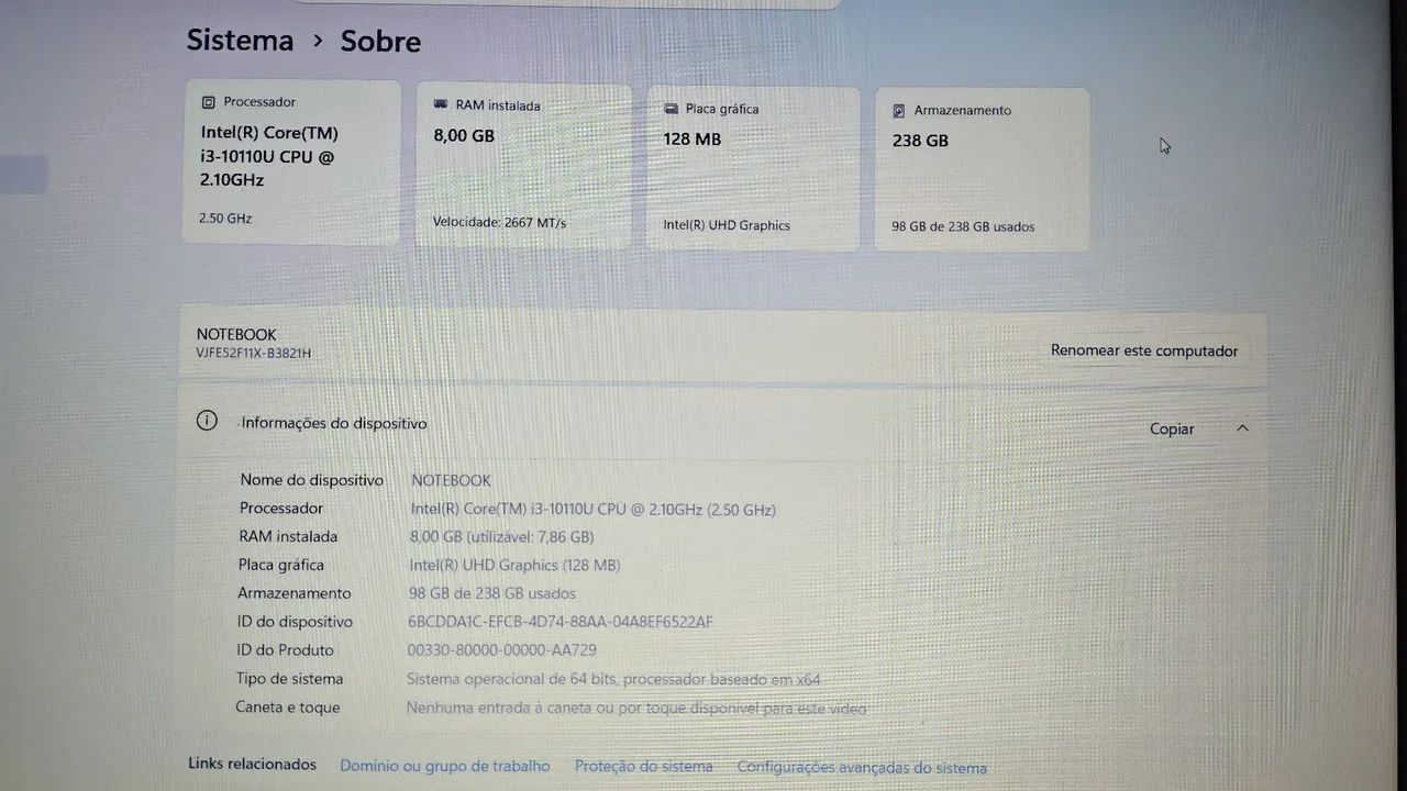 NOTBOOK i3 DE 10° COM SSD DE 256GB - Foto 3