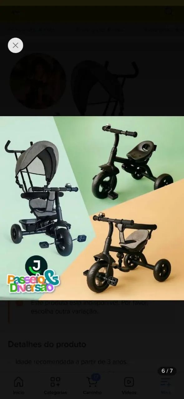 Carrinho (triciclo) para bebê  - Foto 4