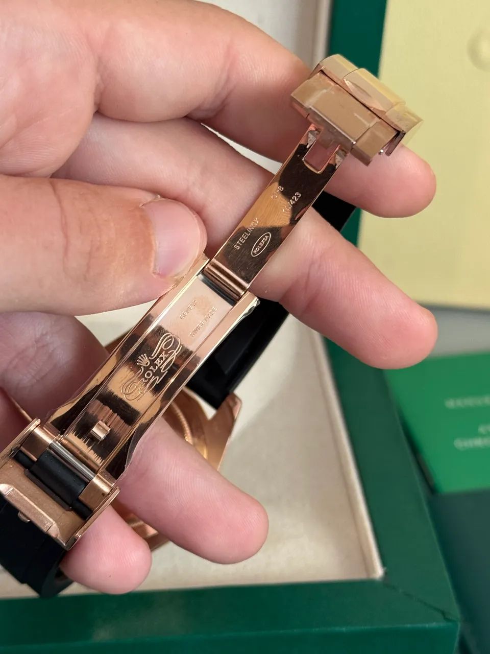 Relogio Rolex Yatch Master Banho Ouro Rose Completo  - Foto 5
