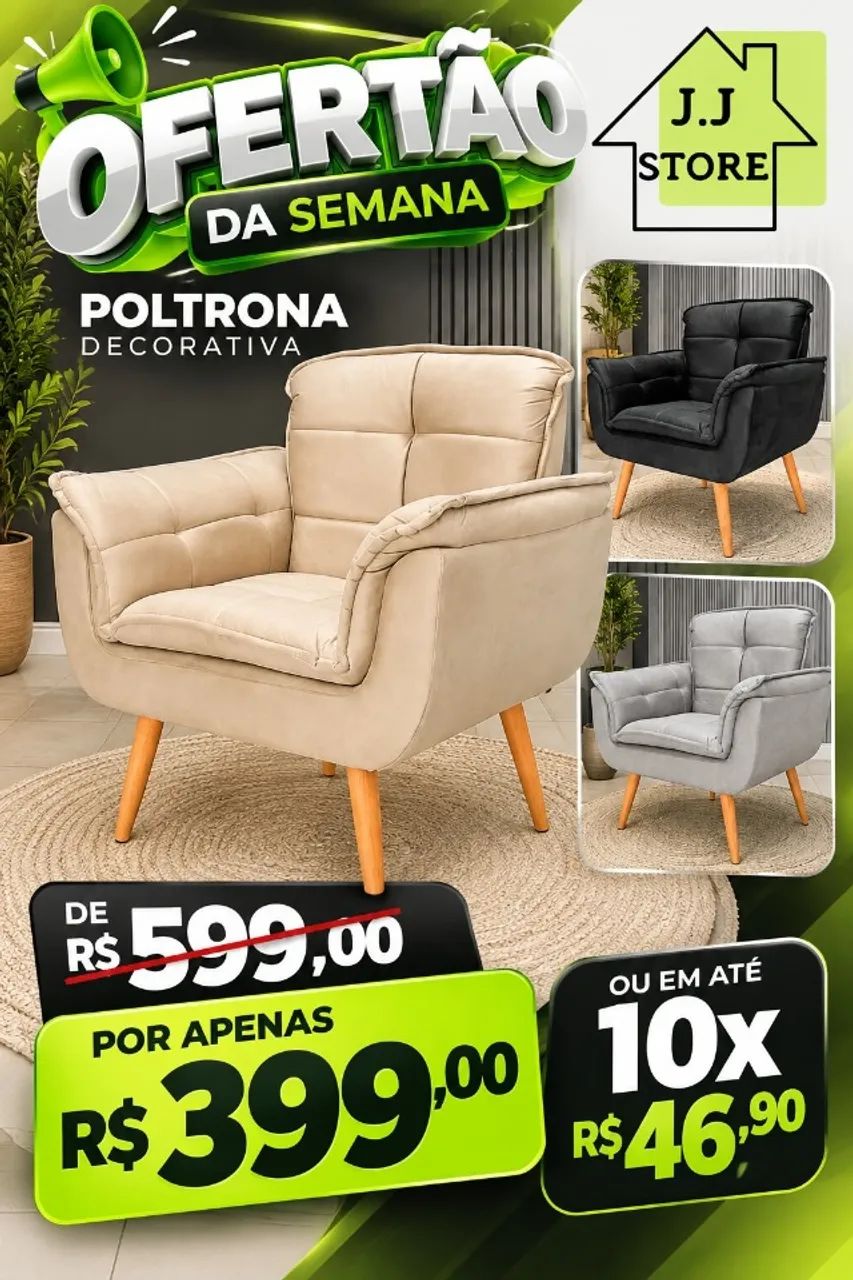poltrona - confortável - estofada  -compre e receba em 72 horas 