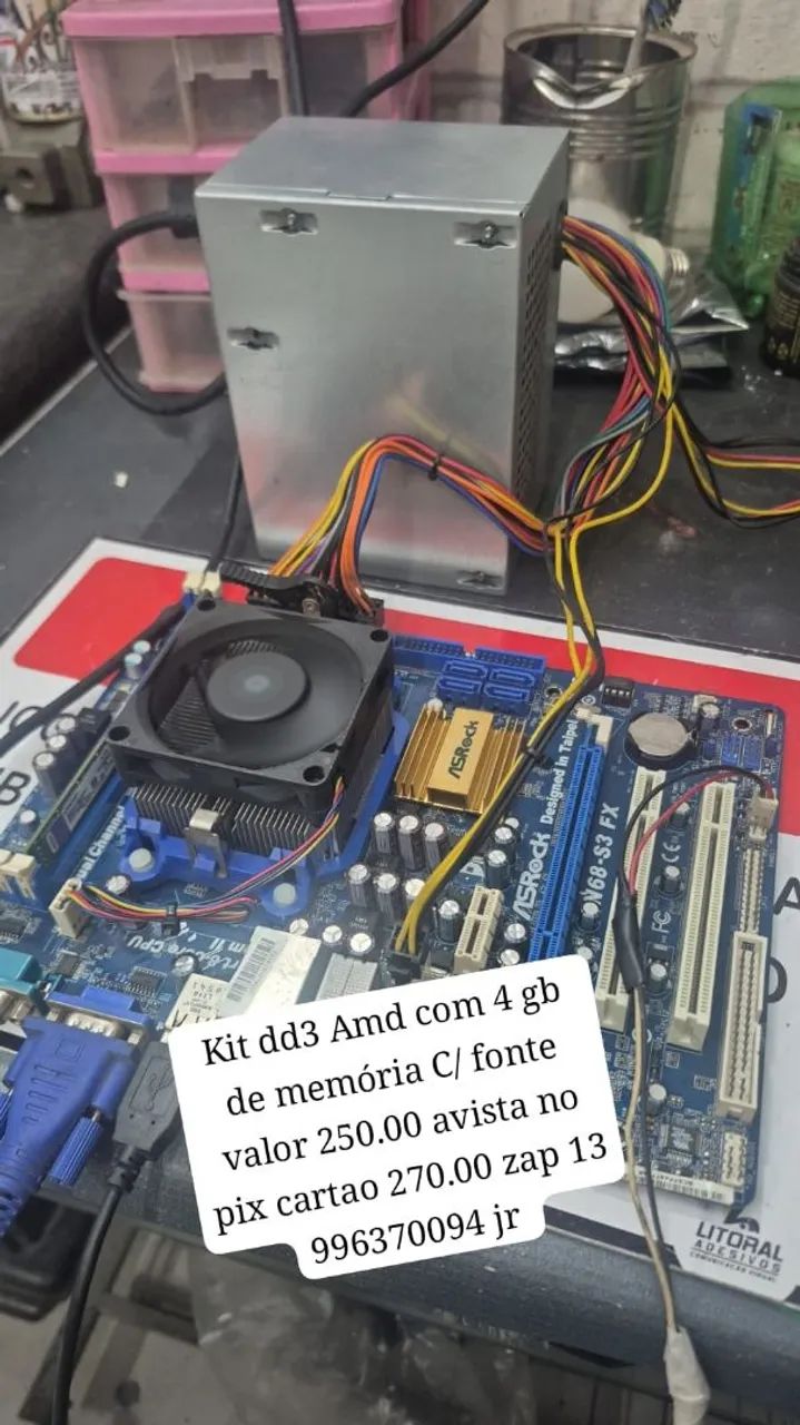 Kit placa mãe com fonte atx zap *  - Foto 4