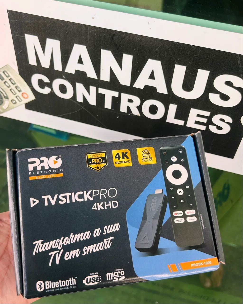 Stick Pró Ultra HD 4K Comando de Voz PROSK1000 ( Promoção )