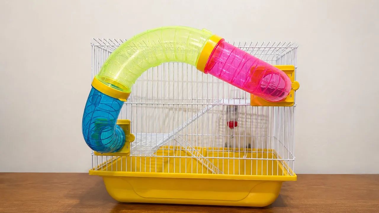 Gaiola para Hamster ou Gerbil c/2 andares + tubos + acessórios - Foto 2