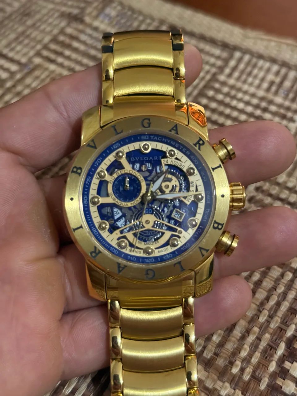Relógio Bulgari Dourado/azul - Foto 5