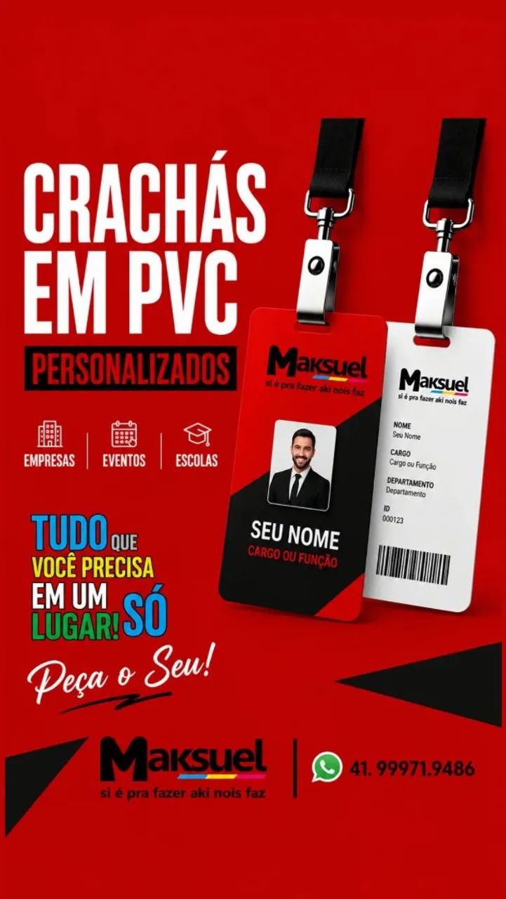 Crachás Personalizados PVC 