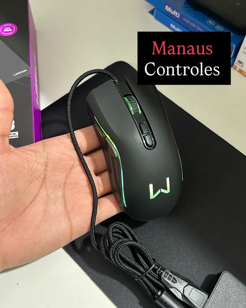 Combo Mouse USB 2.0 Com Fio 3600 Dpi + Mousepad Armory - Foto 2