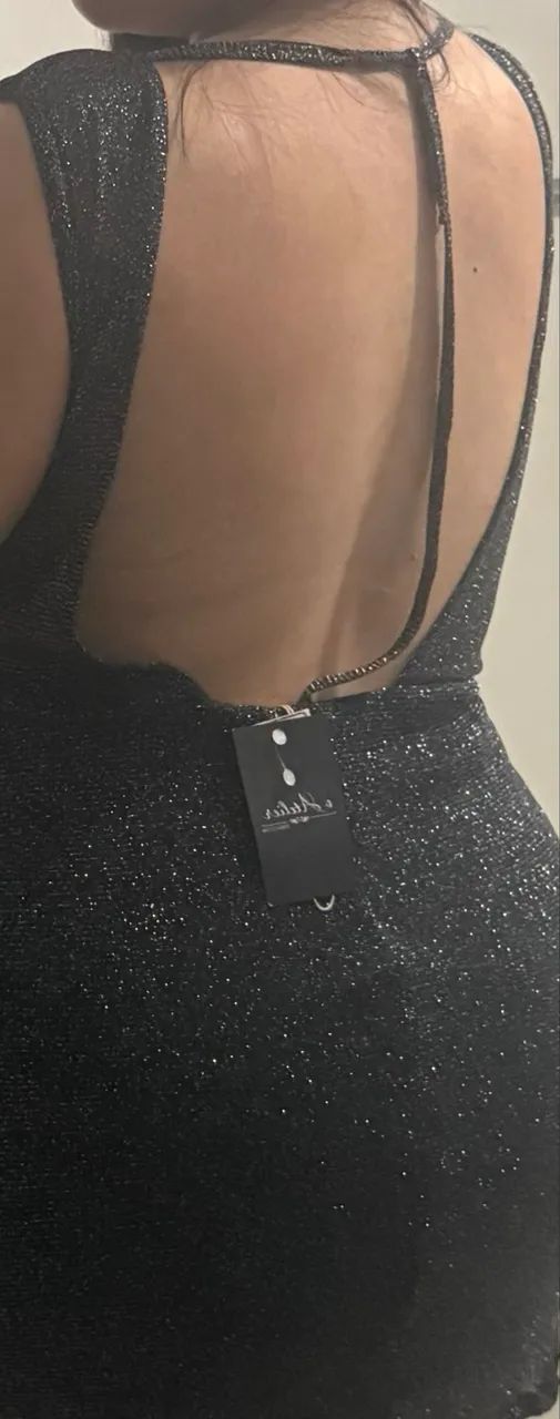 vestido amicci lurex preto m - Foto 3