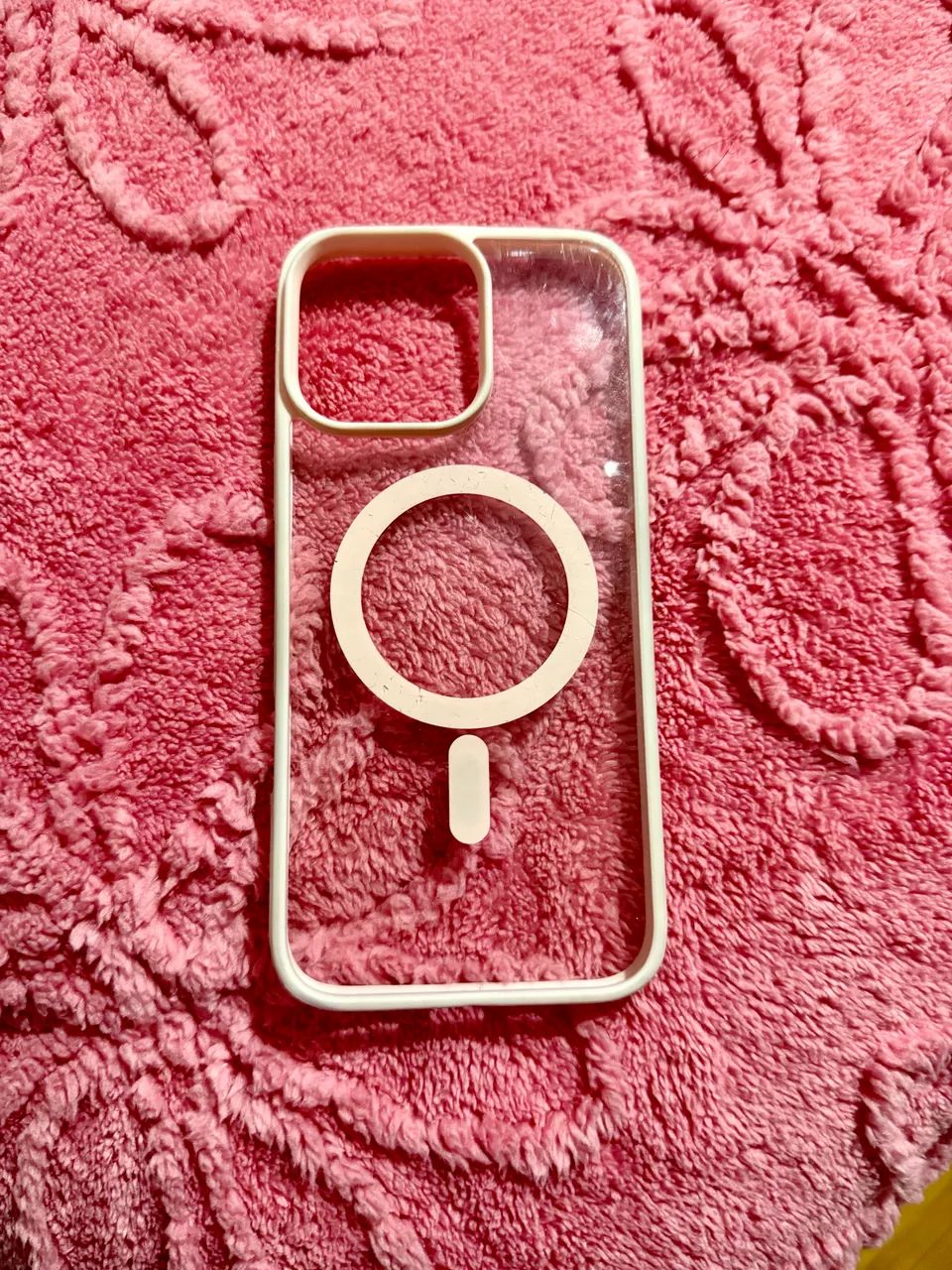 Capa MagSafe borda silicone iPhone 16ProMax - Rosa
