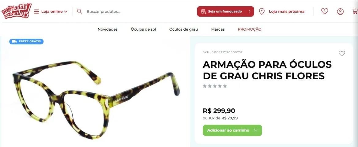 Armação de Óculos de  Grau Chris   Flores - Foto 2