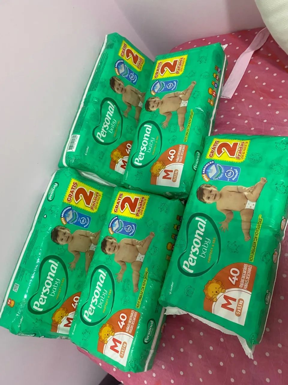 5 unidades fraldas personal