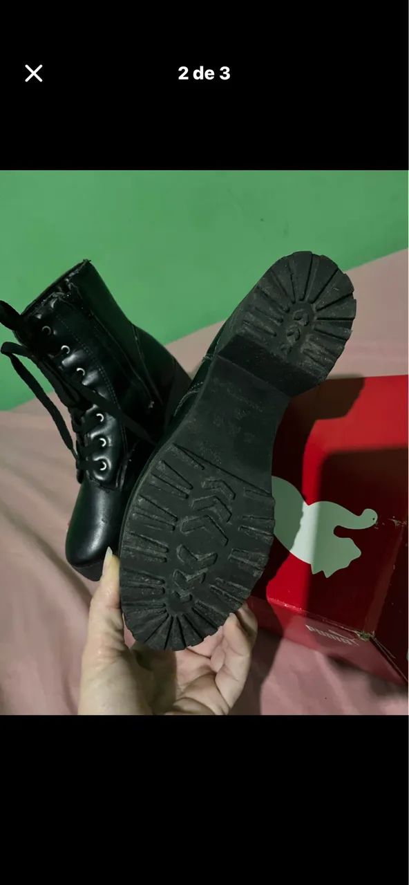 Bota de couro cano médio  - Foto 3