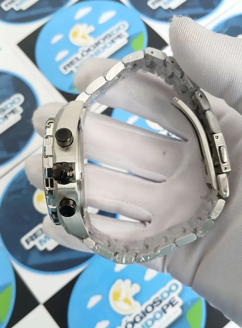 RELOGIO TG SENNA CHNOGRAPH FUNDO BRANCO - Foto 4