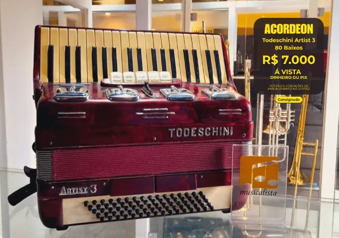 Acordeon Todeschini 80 baixos Artist 3 - Original - Instrumentos
