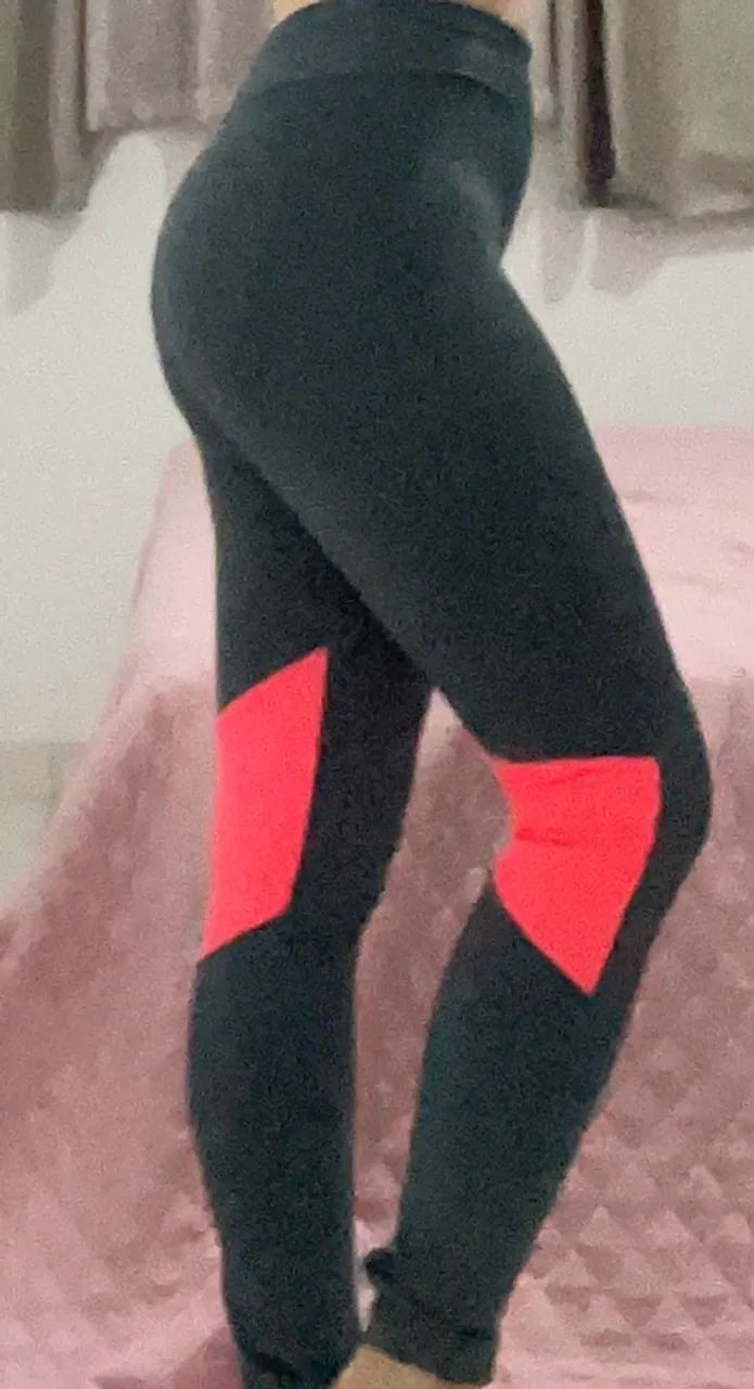 Legging cinza e laranja P 