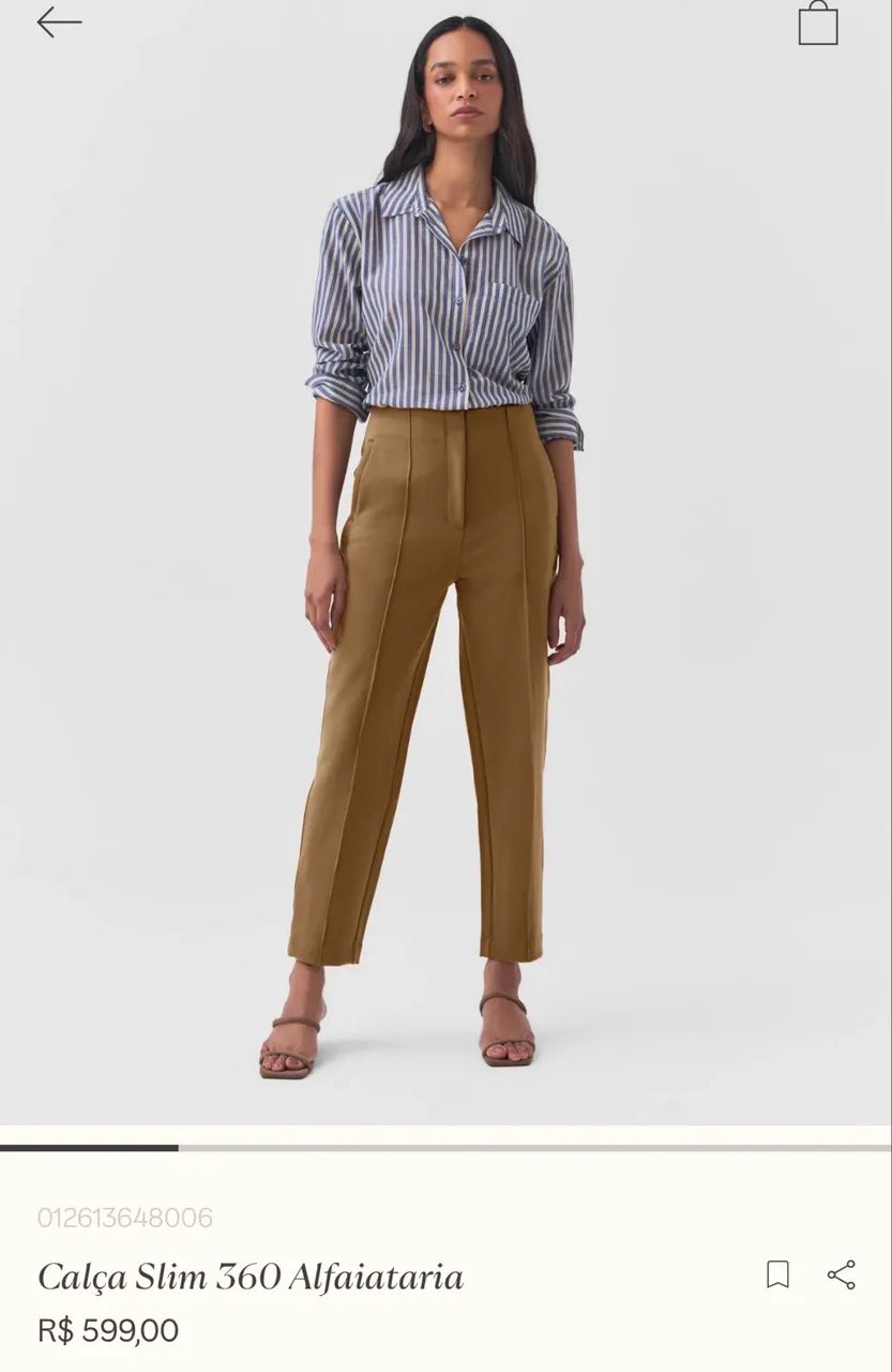 Calça slim alfaiataria SHOULDER 