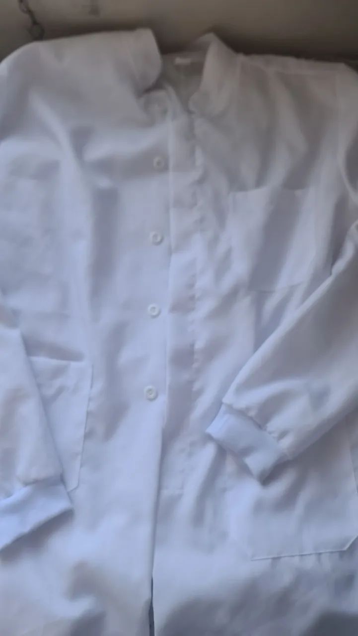 jaleco de laboratório branco manga longa 