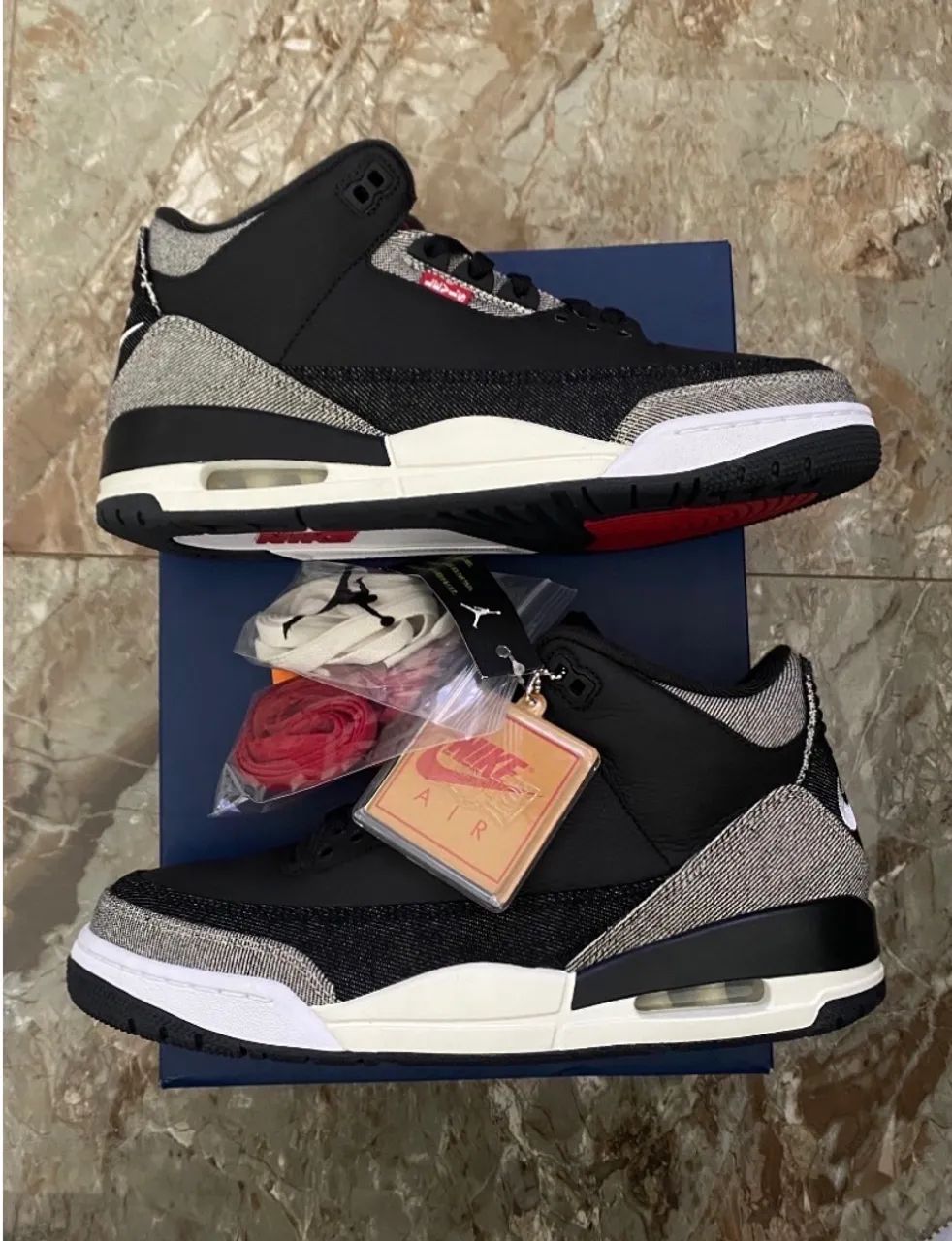 Tênis Nike Air Jordan 3 x Levis black white original - Calçados