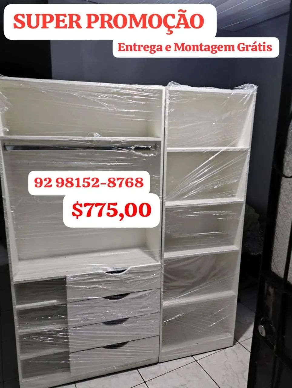 Closet em promoção 100% MDF 