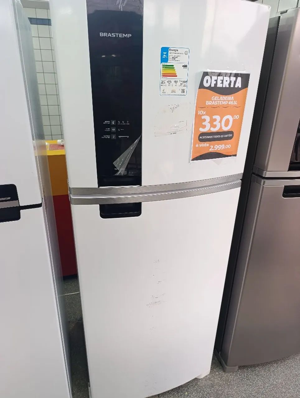 GELADEIRA BRASTEMP 463L (NOVA, PRODUTO DE MOSTRUÁRIO)