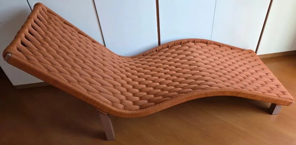 Espreguiçadeira Em Tricô Náutico Para Área Externa Piscina - Foto 2