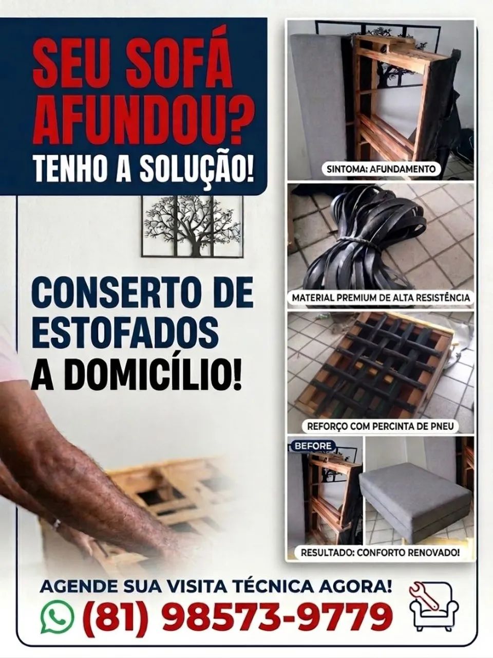 Conserto de estofados a domicílio 