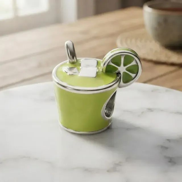 Berloque Copo De Caipirinha Prata 925 Rommanel *2
