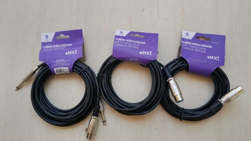 Kit 3 Microfone Dinamico Mxt Btm 57a + Cabos E Cachimbo Cor Cinza - NOVOS - Foto 2