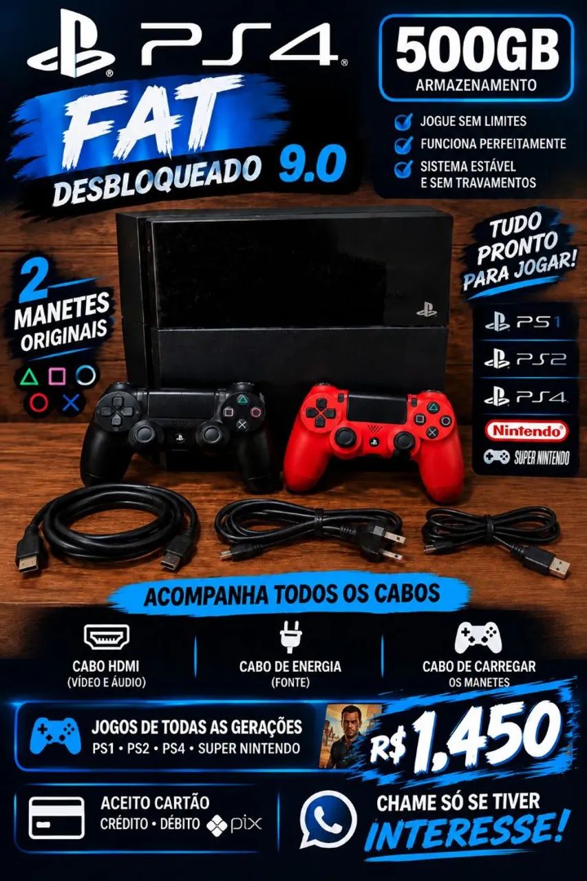 Vendo PS4 fat desbloqueado  - Foto 2
