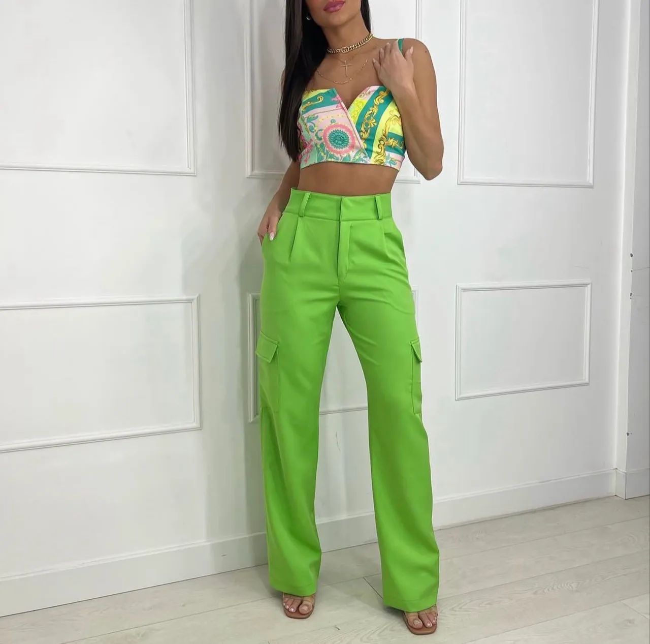Calça Cargo Verde Lima Bari Original Tam 38 - Estado de Nova