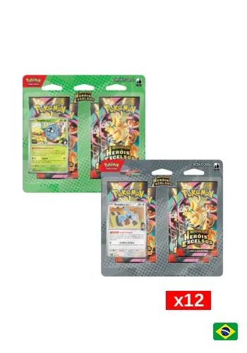 (PT-BR) Kit com 12 Blister Quádruplo - Megaevolução 2.5 - Heróis Excelsos