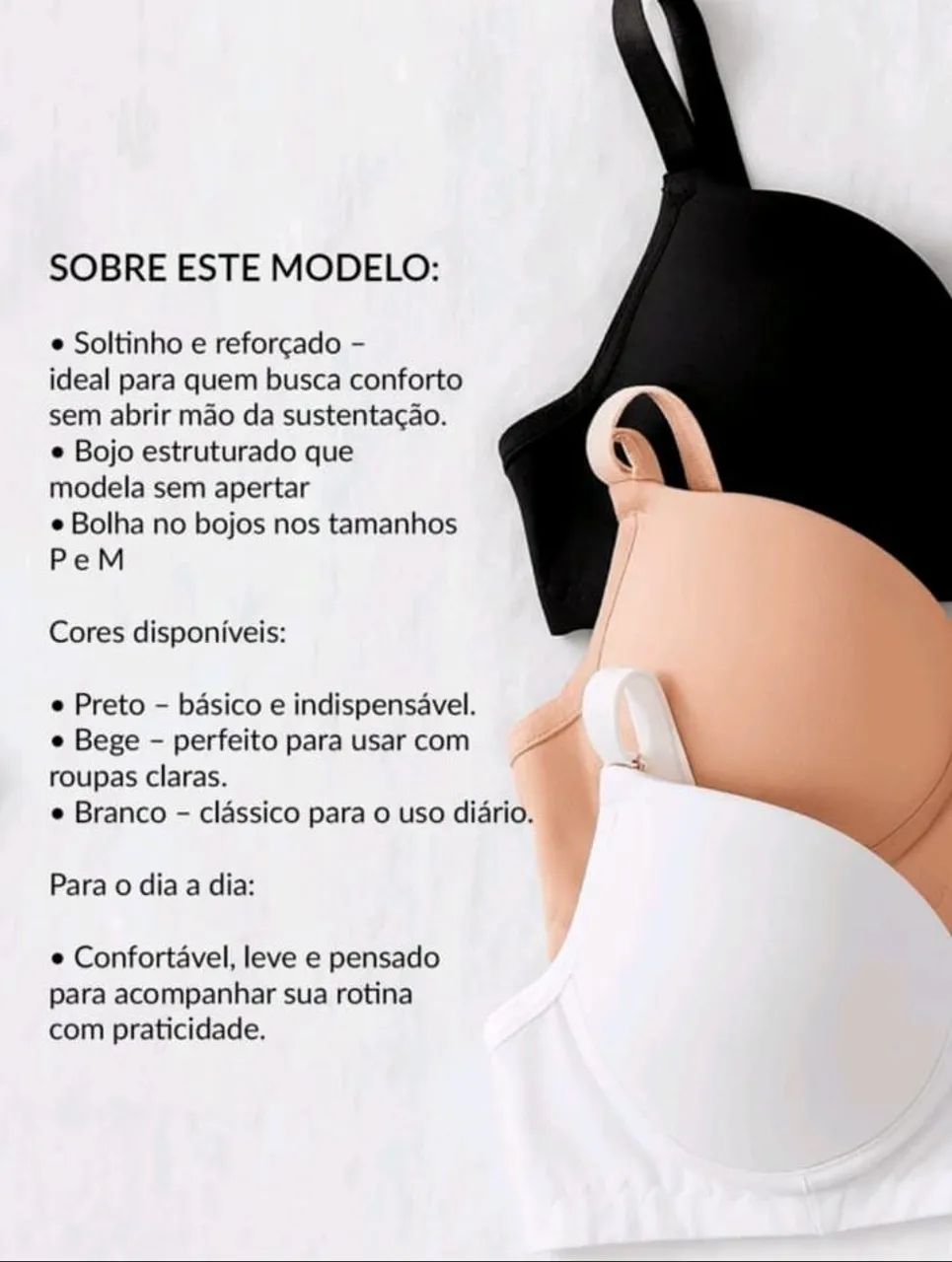 Kit 3 Soutien reforçados com bojo  - Foto 2