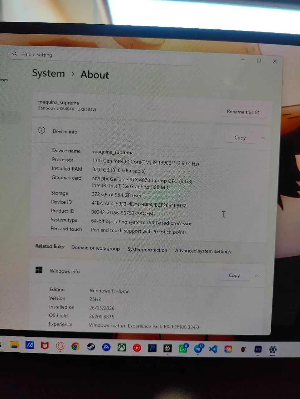 Notebook Asus ZenBook pro 14 OLED rtx 4070 ddr5 SSD nvme 1tb - Foto 2