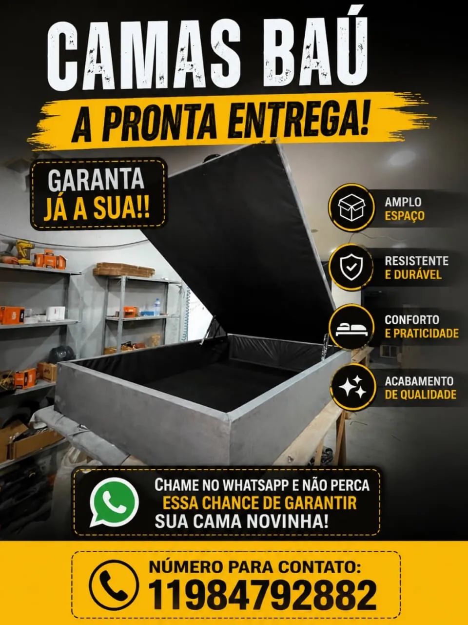 CAMA BAÚ A PRONTA ENTREGA