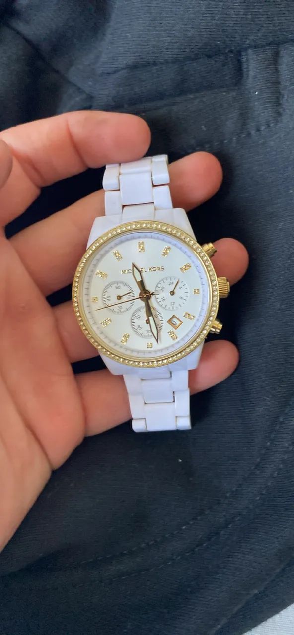 Relógio Feminino Michael Kors MK5188 Branco e Dourado Original