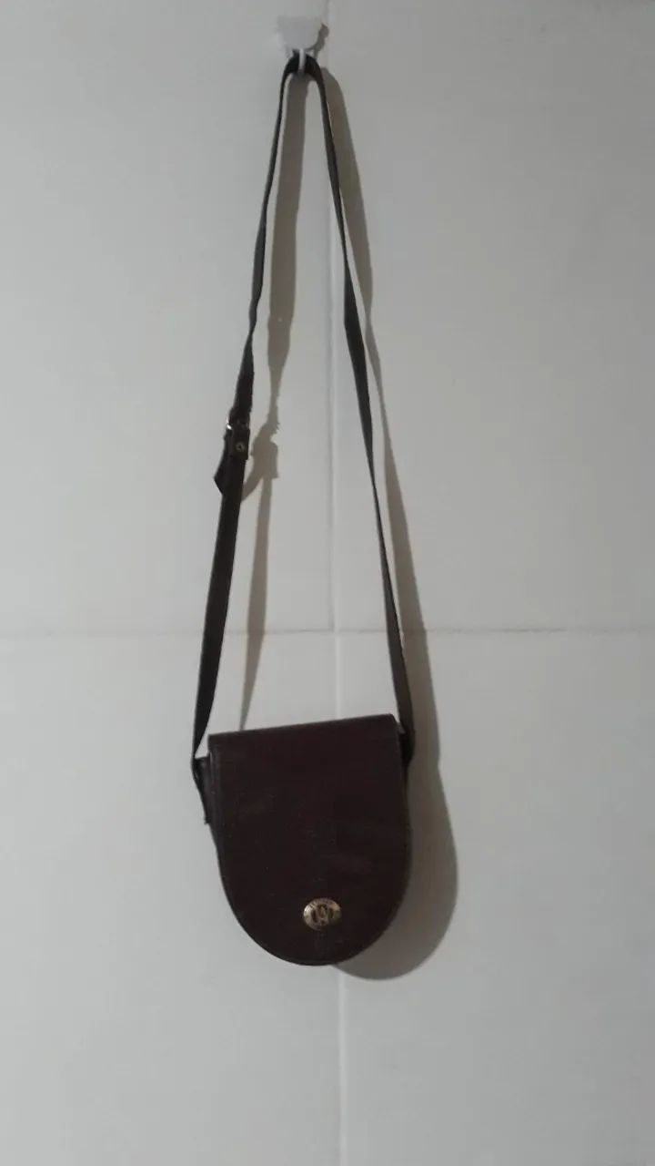 Bolsa vintage marrom em couro - Foto 2