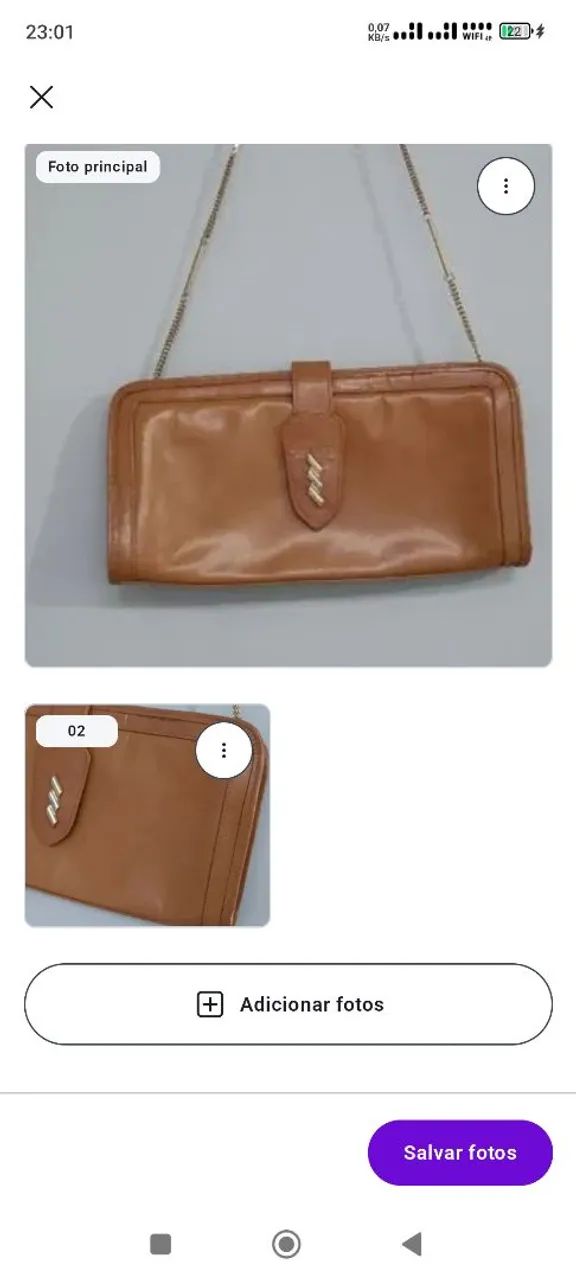 Bolsa de Couro caramelo com Alça de Corrente - Foto 3