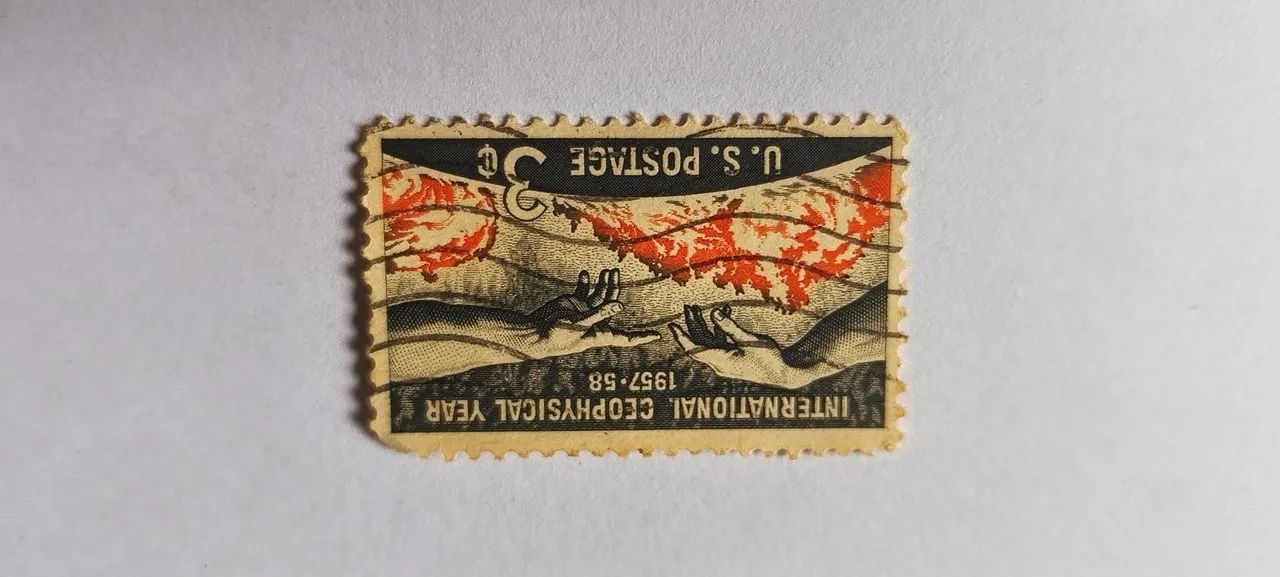 Selo postal do ano geofísico internacional de 3 centavos dos EUA 1958   - Foto 2