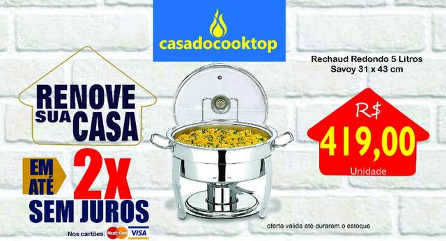Rechaud Redondo 5 Litros - Savoy 31 x 43 cm
