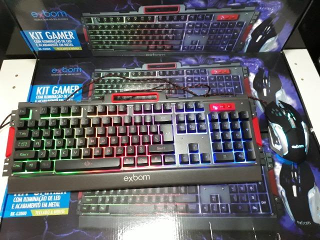 Kit Gamer Teclado e Mouse LED Metal Semi Mecânico (BK-G3000) Preto - Foto 4
