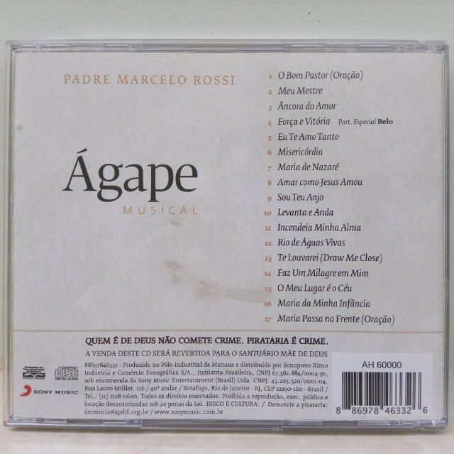 Cd Padre Marcelo Rossi Ágape Musical - Original - CDs, DVDs etc - Monte  Castelo, São José dos Campos 1143780477 | OLX