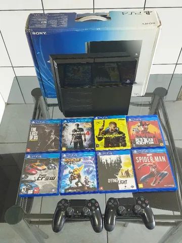 Playstation 4 + GOW Ragnarok + 2 Controles + 8 jogos 
