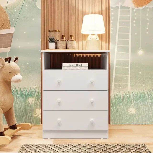 Comoda Infantil Smim 3 Gavetas 100% MDF(Nova) - Foto 4