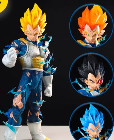 Boneco vegeta 45Cm Gigante Novo Super Sayajin Amigo Goku Trunks 